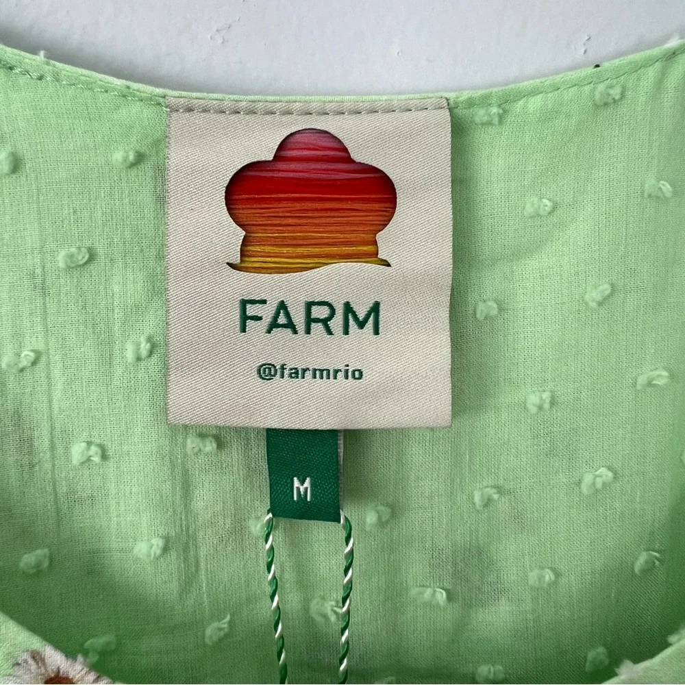 Farm Rio NWT Swiss Dot Mixed Floral MIDI Dress Multi Colored - Picture 8 of 11